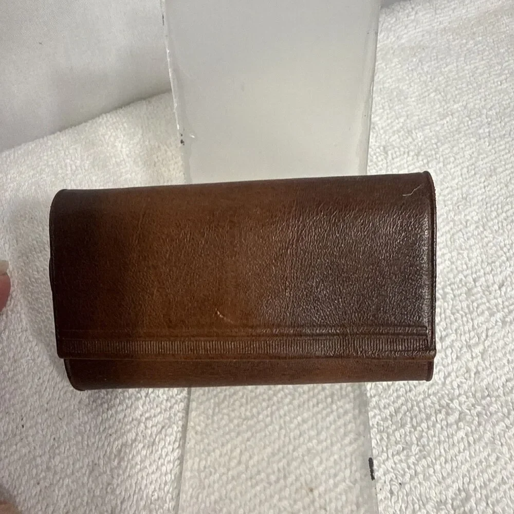 Vintage Rolfs Tri Fold Key Caddy Key Holder Leather Cow Hide Brown Case u